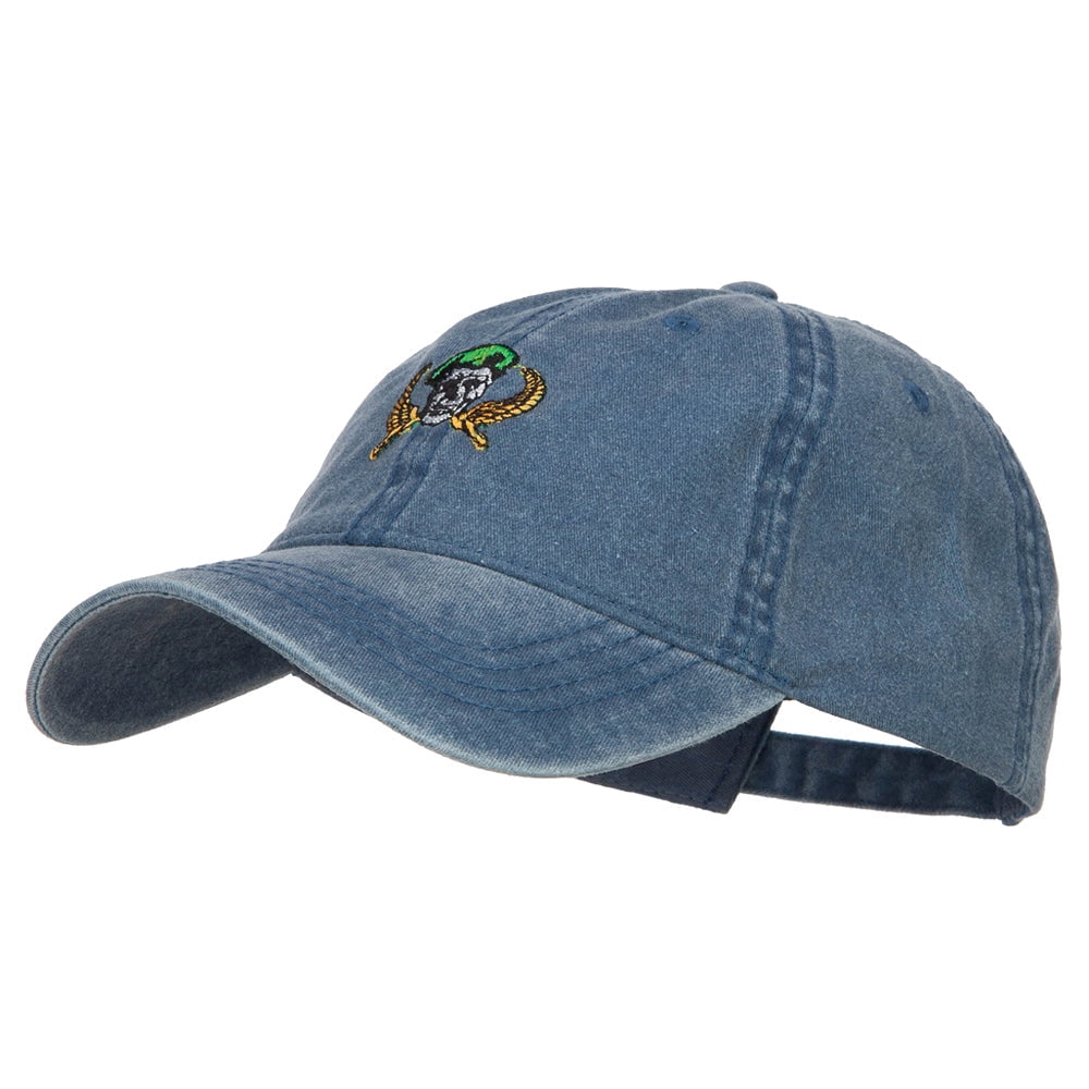 Green Beret Crest Embroidered Washed Cap - Navy OSFM
