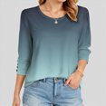 thumbnail image 2 of Godom Womens Tops 3/4 Sleeve with Buttons Dressy Casual Blouses Summer Outfits Beach Vacation Plus Size Spring Clothes, 2 of 5