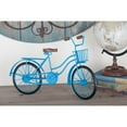 thumbnail image 3 of DecMode Iron Vintage Inspired Bicycle Table Décor with Handles 18"W x 11"H, Bright Blue and Warm Brown Seat Finish, 3 of 10