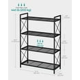 thumbnail image 3 of - Metal Storage Rack Shelving Unit with X Side Frames Dense Mesh . es for Entryway Kitchen Living Room Bathroom Industrial Style Ink UBSCB, 3 of 8