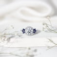 thumbnail image 4 of Rosec Jewels Certified Lab Created Diamond Engagement Ring for Women - Statement Diamond Sapphire Ring - EF-VS Quality, 18K White Gold, US 9.00, 4 of 8