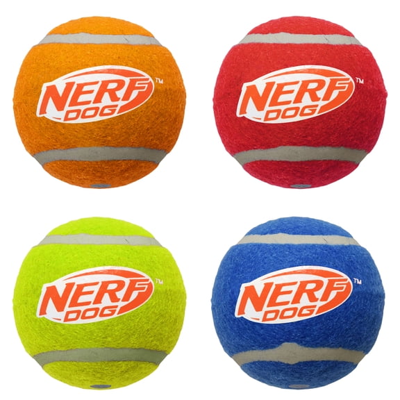 Nerf Dog 2-Inch Squeak Tennis Ball for Dogs, 4 Pack