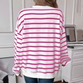 thumbnail image 4 of Lenpel Women's Oversized Sweratshirts Long Sleeve Color Block Striped Pullover Tops Loose Crew Neck Fall Outfits, 4 of 5