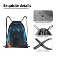thumbnail image 4 of Xecao Cool Blue Light Wolf Pattern Sports Drawstring Backpack - String Swim Gym Bag with Wet Proof Pocket for Women&Men-Small, 4 of 6