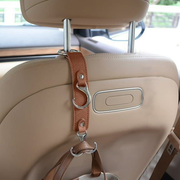 KCGYNP Hidden Car Hooks Clearance,Adjustable Leather Storage,9.84x2.05x0.20in,Seat Backrest Organizer,Vehicle Interior Accessory