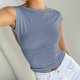 thumbnail image 3 of Camiseta Sin Mangas Básica Camiseta sin mangas básica para mujer sin espalda Ropa diaria expuesta al ombligo (Aqua Blue XS) Cgtredaw para Mujer Turquesa T L, 3 of 6