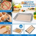 thumbnail image 4 of 9 Inch Small Toaster Oven Pan with Grid Rack and Silicone Mat Set, P&P CHEF Mini Stainless Steel Toaster Oven Tray Baking Pan with Cooling Rack, 3 Pcs (1 Pan + 1 Rack + 1 Mat), Dishwasher Safe, 4 of 7
