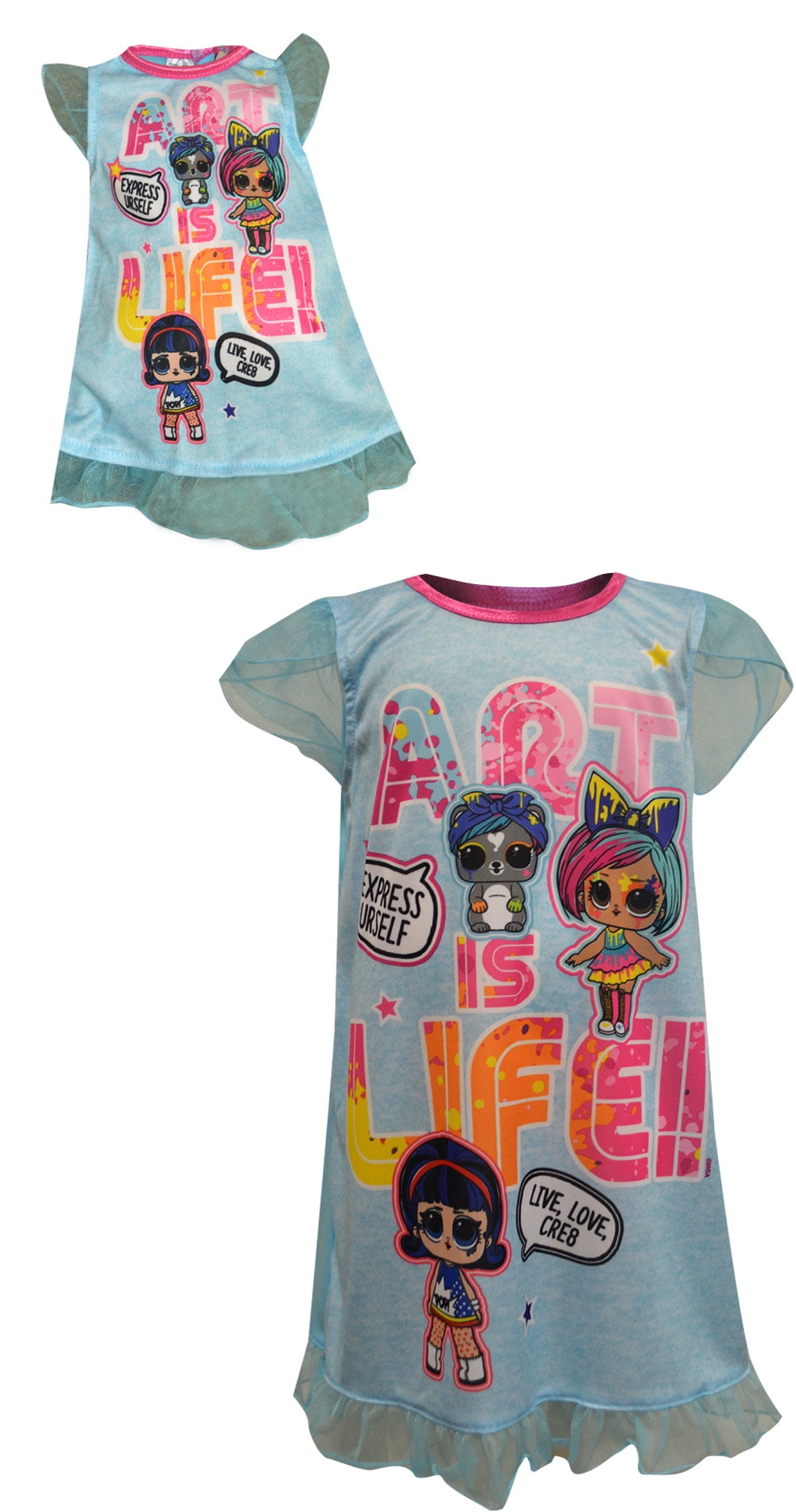 L.O.L. Surprise! Girls' LOL Surprise Art is Life Nightgown with