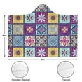 thumbnail image 3 of Wearable Blanket,Multicolor Ethnic Geometric Patchwork Pattern Hooded Wearable Sherpa Blanket for Adults & Teens,Winter Poncho Shawl Wrap Cape Thick Warm,60"x80", 3 of 5