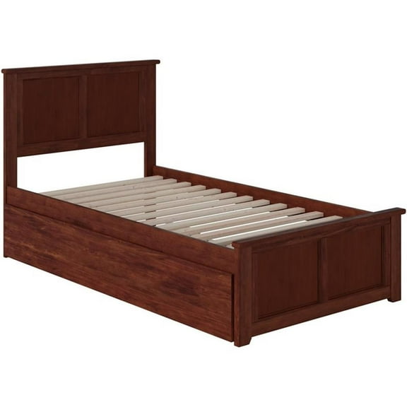 Leo & Lacey Urban Twin Trundle Platform Bed in Walnut