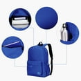 thumbnail image 4 of K-Cliffs Classic School Backpack Deluxe Quality Basic Student Bookbag Water Resistant Royal Blue, 4 of 8