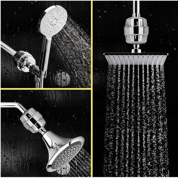 Filtro De Ducha Con 6 Recambios: Elimina Cal Y Cloro - Mejora Tu Piel Y Cabello, Fácil De Instalar