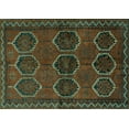 thumbnail image 1 of Ahgly Company Indoor Rectangle Persian Turquoise Blue Traditional Area Rugs, 5' x 7', 1 of 4