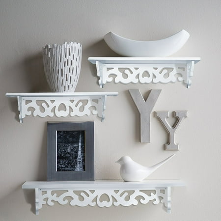 Blok Wall Mount (Floating Wall Shelves White Wall Mounted Shelves Display Stand Racks Great For Books Or Collections Add Design And Taste To Your)