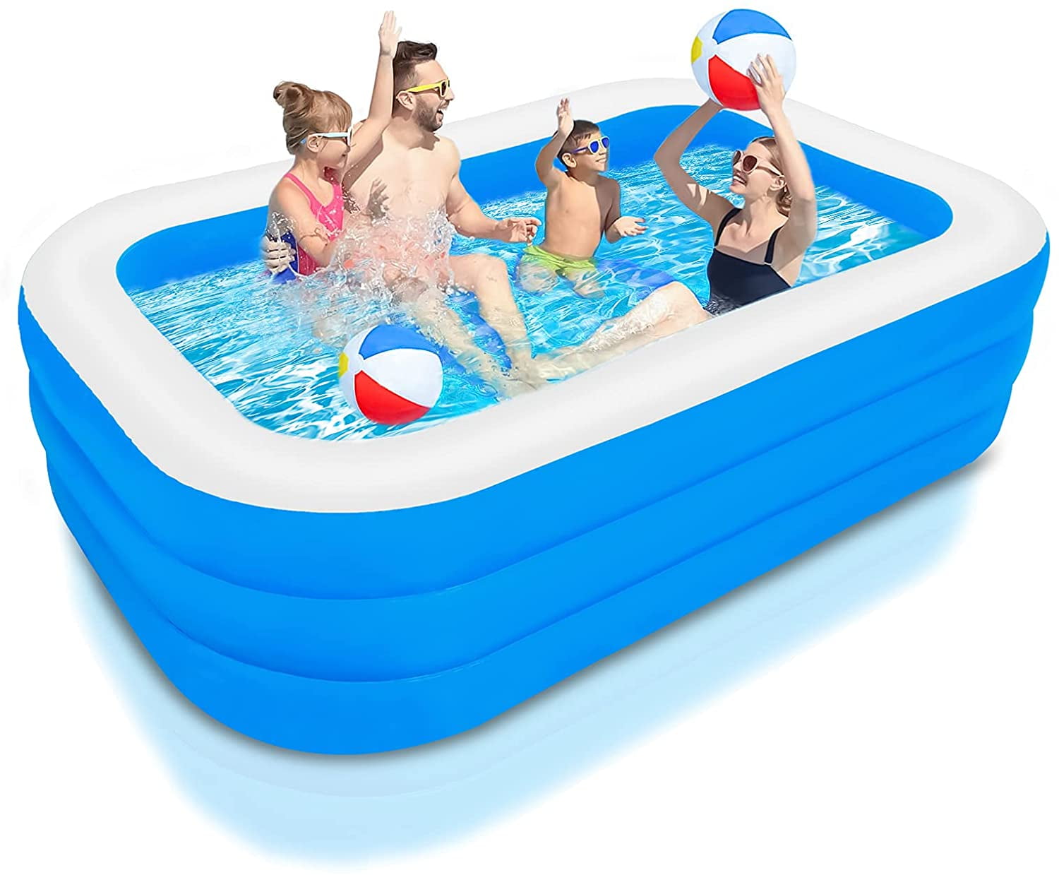 Inflatable Swimming Pool, Family Lounge Pool, FullSized Inflatable Kiddie Pool for Kids, Adult