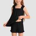 thumbnail image 2 of Girls Pajama Set With Cute Print Home Short Sleeve Shorts Pajama Set Print Tank Tops Elastic Shorts Pants Set Cartoon Print 2PCS Set Dailywear Set 13-14 Years, 2 of 7