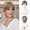 Brown Highlight Platinum, variant on Short Layered Synthetic Wig for Women, Pixie Cut Wig with Side Bangs Heat Resistant Short Hair Wig for Daily Casual Wear