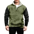 thumbnail image 4 of Wutalume Men's Standing Collar Sweatshirt for Outdoor Casual Wear, Loose Fit Long Sleeve with Pocket, Spring Tops with Durable Material for Active Lifestyles,Light Green XL, 4 of 4
