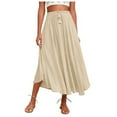 thumbnail image 7 of Maxi Skirts For Women Reg & Plus Size Women's Long Skirts Flowy Summer Skirt Aline Elastic High Waisted Trendy Women Long Dresses Ladies Dresses Summer Casual Knee Length Summer Dresses Dress for, 7 of 7