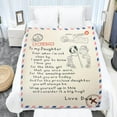 thumbnail image 6 of Flannel Blanket to Daughters, Birthday Blanket Gift, Air-conditioned Throw Blankets, Letter Printed Blanket to Daughter, Daughter's Blanket Gift, Letter Printed Flannel Quilts (Dad to Daughter), 6 of 6
