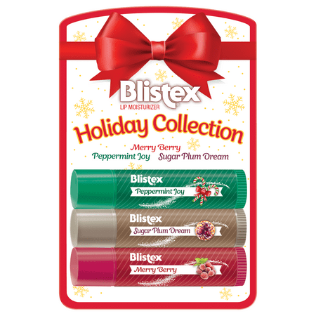 Blistex Classic Holiday Collection Lip Balm - Peppermint, Sugar Plum & Berry - 3pk