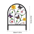 thumbnail image 2 of Summercome Butterfly Decorative Garden Fence, 16.5''H x 11.8''W Animal Barrier Border Butterfly Flower Design Metal Arch Garden Fence Border for Spring Outdoor Patio Yard Landscape Decoration, 2 of 6