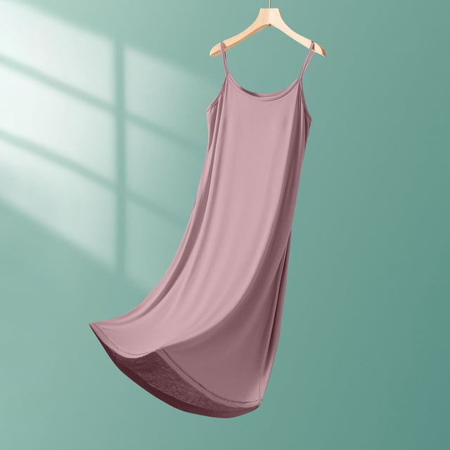 Robe Nuisette Sans Manches à Col Rond pour Femmes pour Dormir et Se Détendre, Douce, Confortable, Coupe Ample, Tenue d'Intérieur