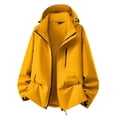thumbnail image 4 of FRSASU Men's Hooded Rain Jacket, Water‑Resistant Zip Up Outdoor Windbreaker Jacket with Multiple Pockets Yellow, 4 of 6