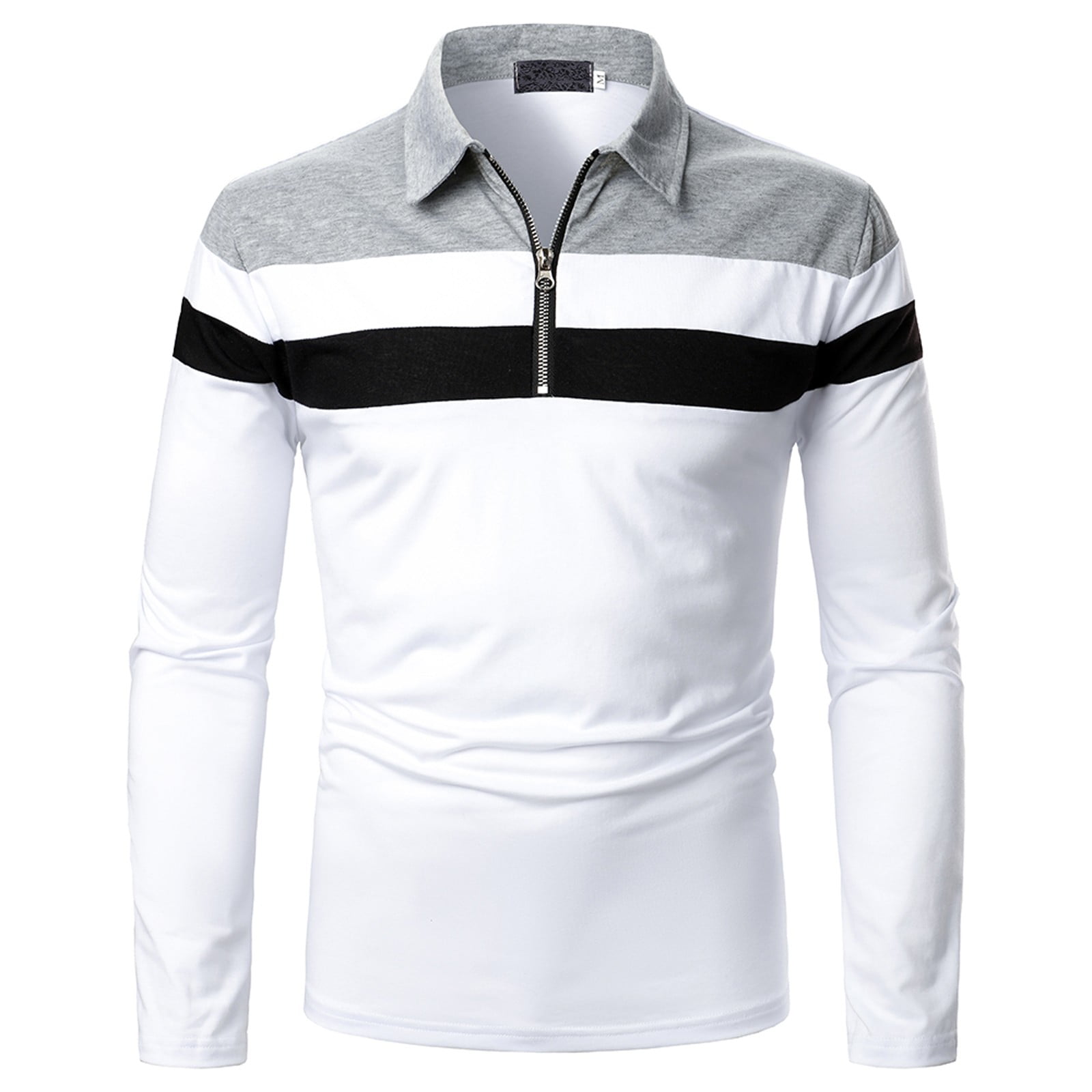 Pandaie Mens Shirts Blouse-Mens Short Sleeve Shirt Striped Patchwork Polo Shirt T-Shirt Sweatshirts Slim Fit Tops 