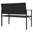 thumbnail image 3 of vidaXL 2-Seater Garden Bench Black Poly Rattan, 3 of 5