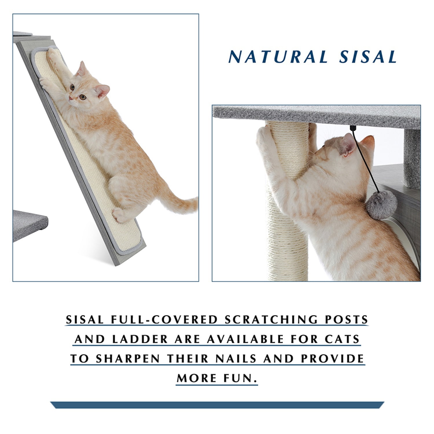 Pefilos Multi Level 61 inch Cat Tree Tower for Indoor Wood Cat Kitten Furniture Cat Condo for Adult Cats Activity Center Play House with Scratching Sisal Posts Pad,Ladder, Gray Pefilos Multi Level 61 inch Cat Tree Tower for Indoor Wood Cat Kitten Furniture Cat Condo for Adult Cats Activity Center Play House with Scratching Sisal Posts Pad,Ladder, Gray