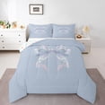 thumbnail image 2 of Erosebridal Bowknot Bedding King Comforter Set for Teens, Princess Ribbon Down Comforter, Bling Bow Decor, Reversible 3pcs, 2 of 8