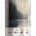 thumbnail image 5 of Black Beige Lake Sheer Curtains 45 Inch Length 2 Panels Set, Mysterious Aesthetics Abstract Retro Voile Window Treatment Rod Pocket Small Kitchen Curtains Drapes for Bedroom 52"x45"x2, 5 of 7