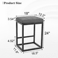 thumbnail image 7 of Nathaniel Home 24 Inch Bar Stools Set of 2, Modern PU Leather Metal Barstool, Backless Kitchen Dining Cafe Stool, Upholstered Bar Stool with Footrest, Gray, 7 of 7