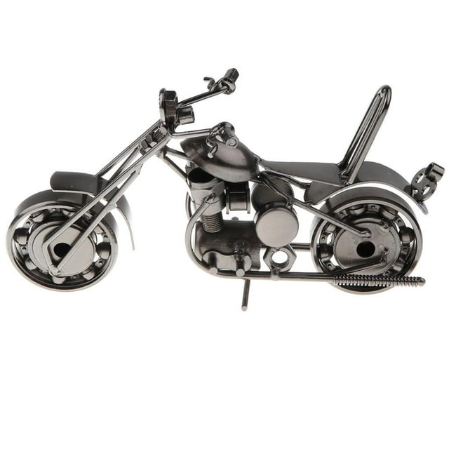 Milaget Figurine de Moto Rétro en Métal Modèle de Moto Décoration Maison - Noir
