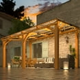 thumbnail image 5 of AECOJOY 10' x 10' Wood Gazebo, Outdoor Heavy Duty Wooden Pergola on Clearance, Patio Lean to Hardtop Awnings, 5 of 7
