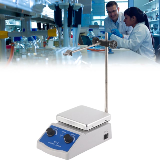 Agitador Magnético SH-2, Carcasa De Metal, Placa Calefactora Completamente Cerrada, Ajustable Continuamente, Capacidad De Agitación De 500 Ml, Para Investigación