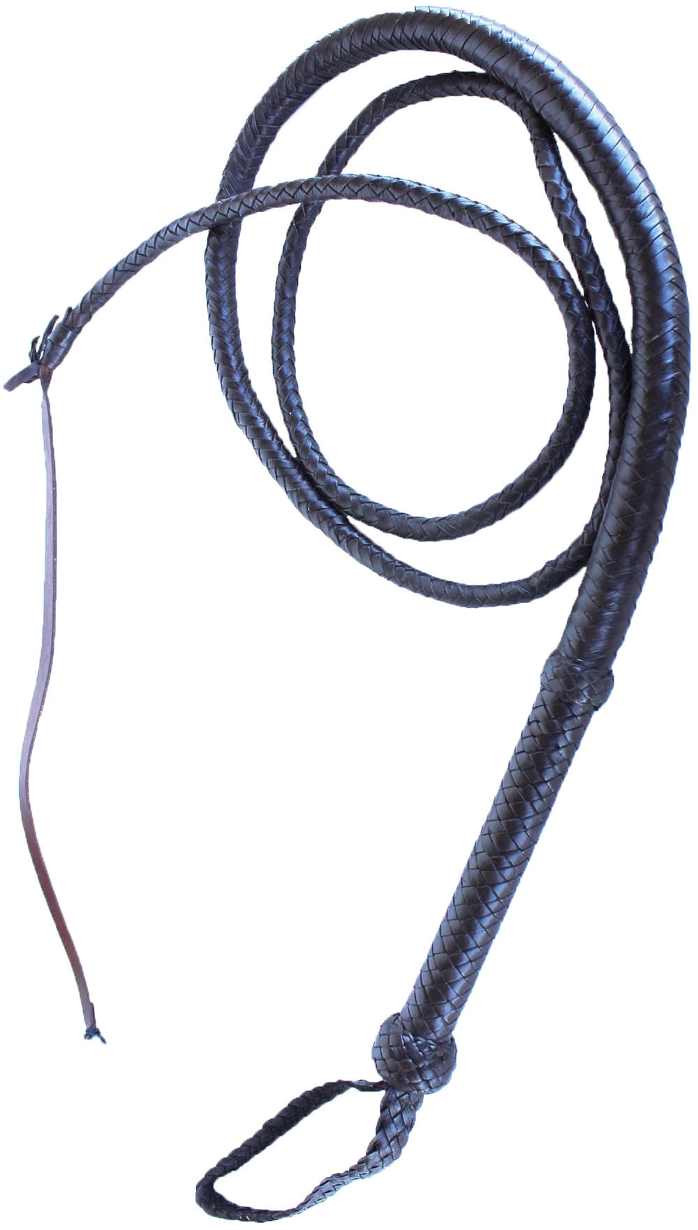 Horse Leather Bull Whip 8' Hand Braided Brown Leather Flexible Indiana