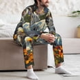 thumbnail image 7 of Naloa Sunflower Field Spotted Dog Men’s Pajamas Set - Long Sleeve Button Down Sleep Shirt and Pajama Bottoms Sleepwear Set-XX-Large, 7 of 7