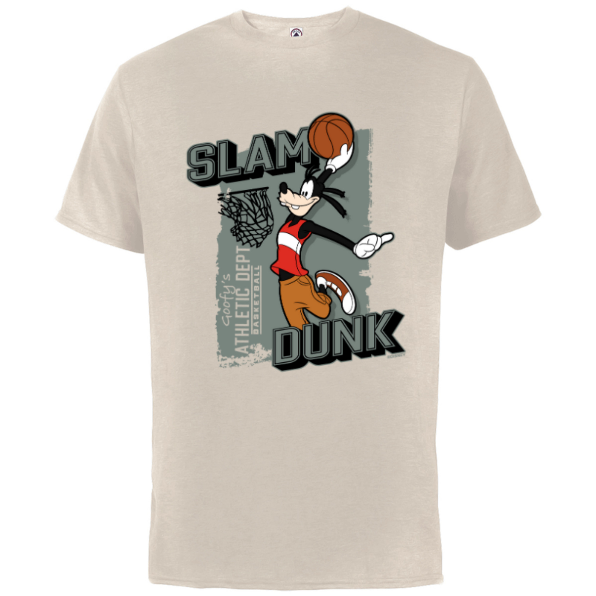 Disney Goofy Sports Basketball Slam Dunk Athletic Dept Short Sleeve