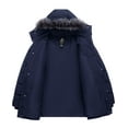 thumbnail image 3 of Wantdo Men's Plus Size Thicken Jacket Recycled Warm Plus Size Winter Coat Insulated Puffer Jacket with Hood Navy 3XL, 3 of 7