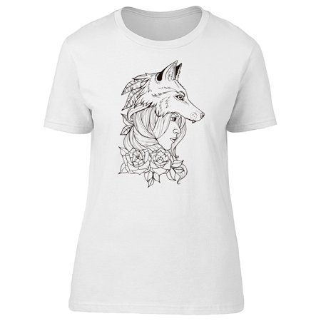 Smartprints Floral Wolf Girl Tee Men S Image By Shutterstock
