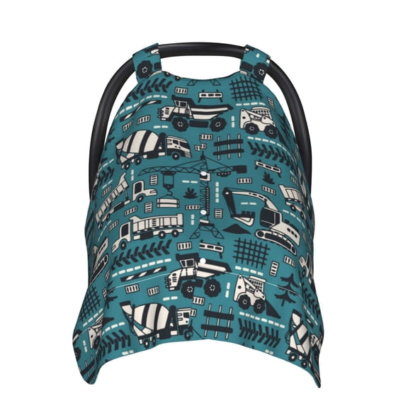 Car Seat Cover Baby - modern excavator Breathable Infant Car Seat Cover for Baby Carseat, Lightweight Comfort Baby Essentials Must Haves Newborn Stuff for Girl Boy