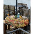 thumbnail image 2 of Fsddascl Hello Fall Outdoor Tablecloth - 54 Inch Round Dining Table Cover, Orange Pumpkins Birds Vintage Thanksgiving Waterproof Outdoor Table Cloth with Umbrella Hole & Zipper for Picnic/Patio, 2 of 7