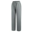 thumbnail image 5 of FEIFLY Pants Polyester Wide Legged Daily Woman Solid Color Stylish Women Trousers, 5 of 9