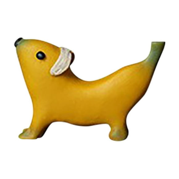 Desktop Ornament Bananas Resin Sculpture for Home Banana Dog Desktop Figurine Craft Unique Collectible Ornament