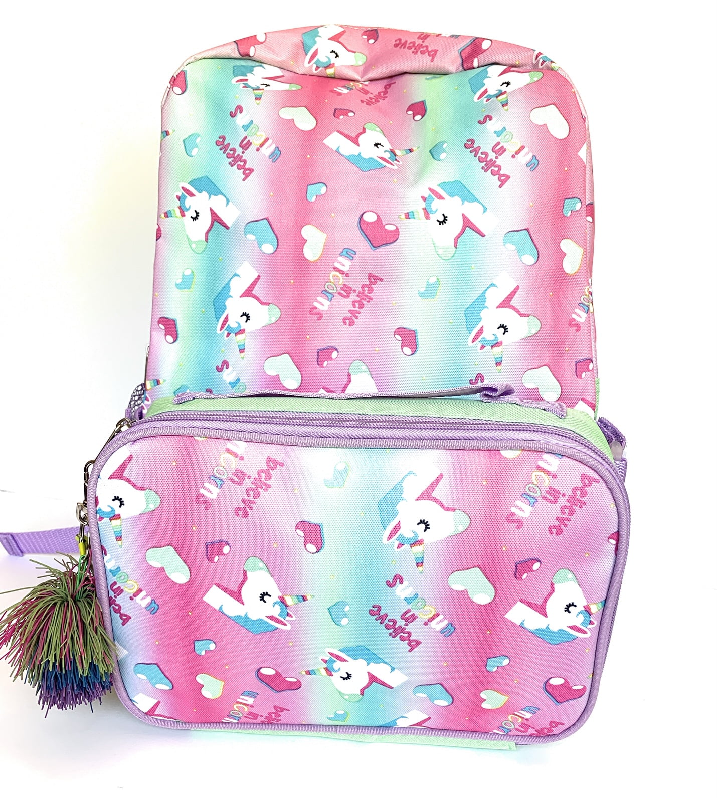 unicorn backpack with matching lunch box