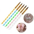 thumbnail image 2 of 5PCS Acrylic Nail Brush with Spiral Glitter Handle Nylon Bristle Nail Painting Dotting Pen Manicure Tool for UV Nail Gel New, 2 of 6
