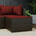 thumbnail image 1 of vidaXL Repose-Pieds de Jardin avec Coussin Brun en Rotin Poly, 1 of 4