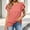 Pink, variant on Solid Spring Tops Short Sleeve Flutter Crew Neck Casual Classic T-Shirt Wedding Relaxed Fit Front Twist Knot Ladies Tops And Blouses